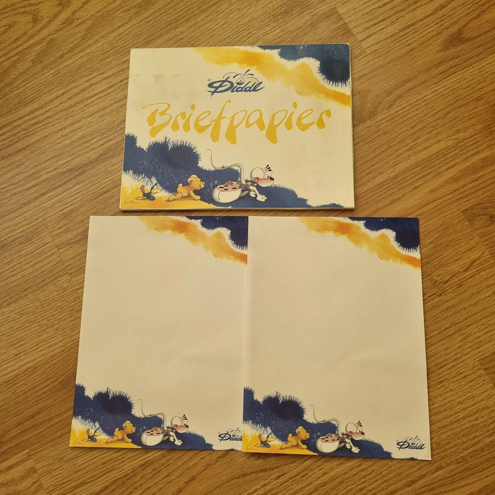 Diddl witte briefpapiermap + 2 briefpapier 48